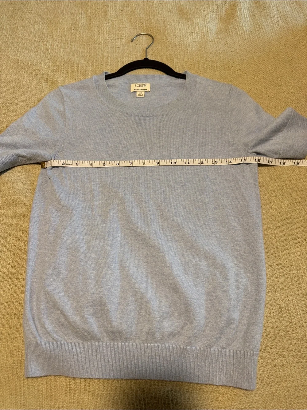 J. Crew Pale Blue Short Sleeve Knit Sweater